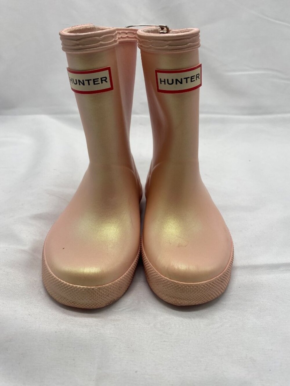 Hunter Kids Pink Rubber Rain Boots Size 6 UK Made In China Durable Non-Slip Sole